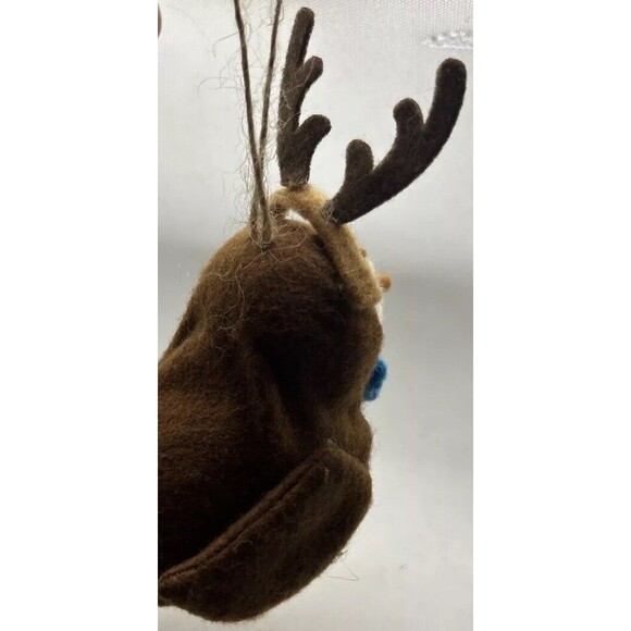 Target Bird Bucky Featherly Friends Reindeer Antlers Blue Bow Christmas Ornament - Picture 3 of 7